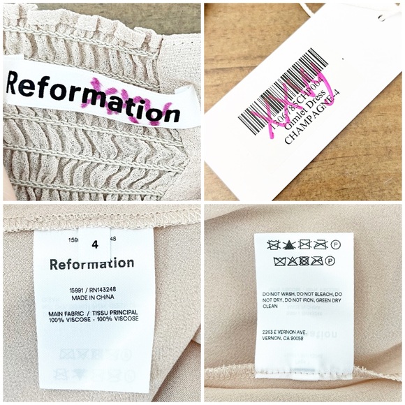 NWT Reformation Gimlet Dress Champagne 4 - Picture 10 of 13